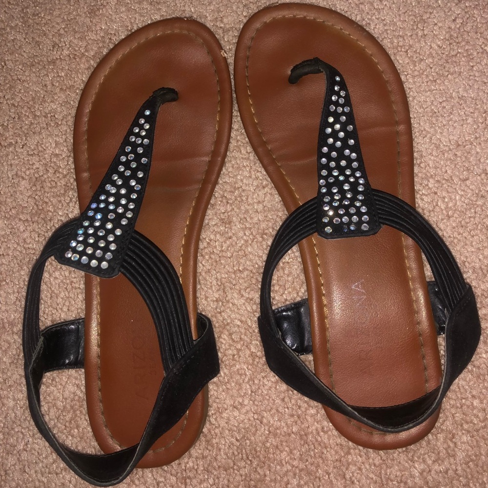 Black Gem Womens Sandals
